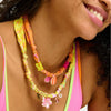 Necklace Titanium Steel Marine Life Colorful Flowers Shell Pendant Goldplated Electroplating