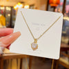 Necklace Titanium Steel Mixed Gem Inlay Geometric Cross Chain Women's With Precious Stones