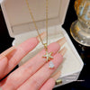 Necklace Titanium Steel Mixed Gem Inlay The Crown Pattern Mouse Head Women Jewelry