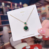 Necklace Titanium Steel Mixed Gemstone Geometric Style Set With Diamonds Women's