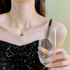 Necklace Titanium Steel Mixed Gemstone Inlay Geometric Pattern Diamond Treatment Cross Chain Women's