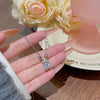 Necklace Titanium Steel Mixed Gemstone Setting Leaf Geometric Zircon Light Luxury