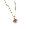 Necklace Titanium Steel Natural Plant Flowers Geometric Diamond Zircon Design