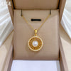 Necklace Titanium Steel Pearl Hollow Bird's Nest Geometric Style Copper Pendant