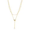 Necklace Titanium Steel Pearl Tassel Butterfly Double Layer Clavicle Chain Electroplating Women's