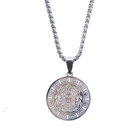 Necklace Titanium Steel Personality Geometric Medusa Snake Pendant Electroplating