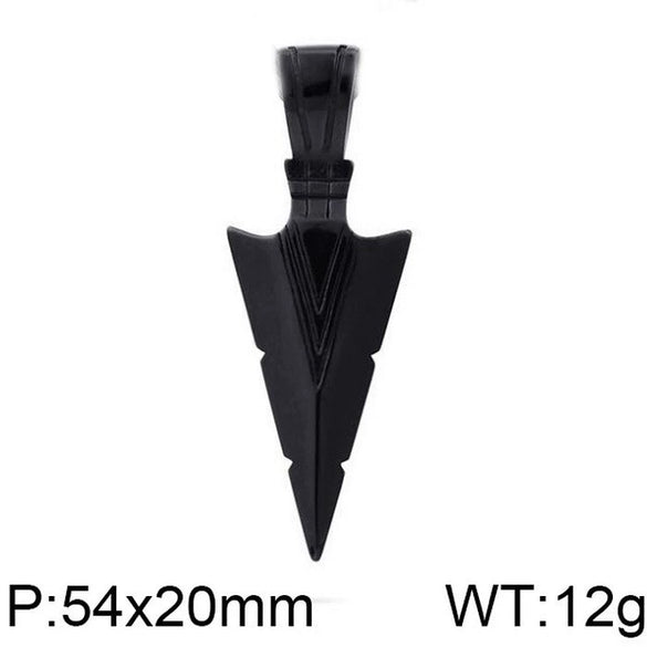 Necklace Titanium Steel Punk Geometric Triangle Spearhead Pendant Men's Jewelry