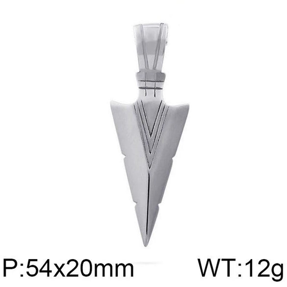 Necklace Titanium Steel Punk Geometric Triangle Spearhead Pendant Men's Jewelry