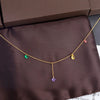 Necklace Titanium Steel Rhinestone Geometric Pattern Bead Chain Electroplating For Women