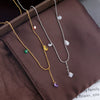Necklace Titanium Steel Rhinestone Geometric Pattern Bead Chain Electroplating For Women