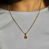 Necklace Titanium Steel Round Geometric Artificial Crystal December Birthday Stone For Women Furnace Vacuum Plating