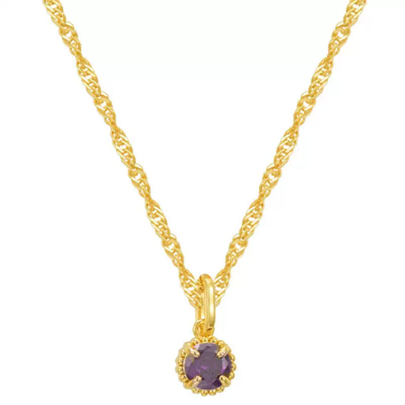 Necklace Titanium Steel Round Geometric Artificial Crystal December Birthday Stone For Women Furnace Vacuum Plating