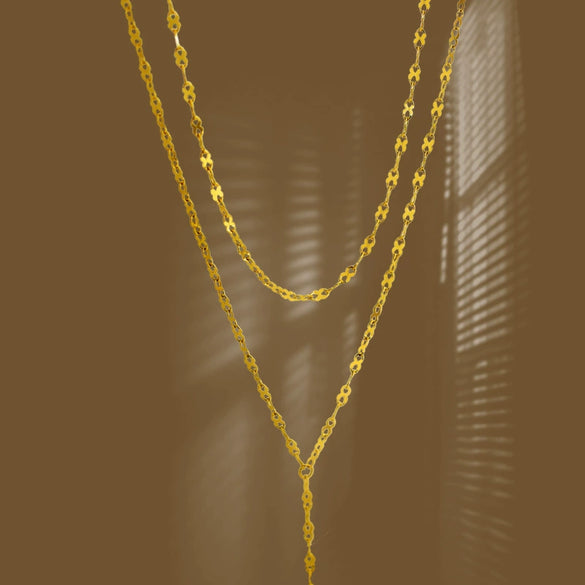 Necklace Titanium Steel 8 Shaped Chain Geometric Letters Numbers Text Vacuum Plated 18K Gold