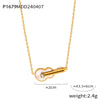 Necklace 316L Stainless Steel Simple Sweet Violin Design Electroplating Geometric