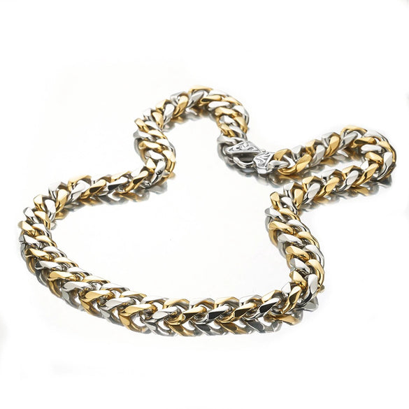 Necklace Titanium Steel Sixsided Cuban Chain Cast Buckle Polishing Men's