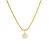 Necklace Titanium Steel Small Round Flower Pendant Gold Plated Snake Bone Chain Fashion Style