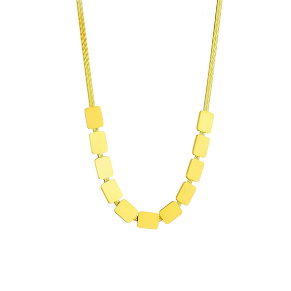 Necklace Titanium Steel Snake Chain Geometric Electroplating