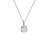 Necklace Titanium Steel Square Diamond Zircon Drop Shape Pendant Geometric Style
