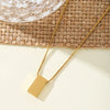 Necklace Titanium Steel Square Geometric Cuboid Electroplating Couple Jewelry
