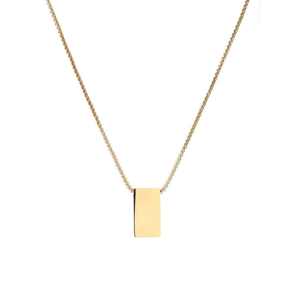 Necklace Titanium Steel Square Geometric Cuboid Electroplating Couple Jewelry