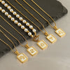 Necklace Titanium Steel Square White Shell Constellation Electroplated Pendant For Women