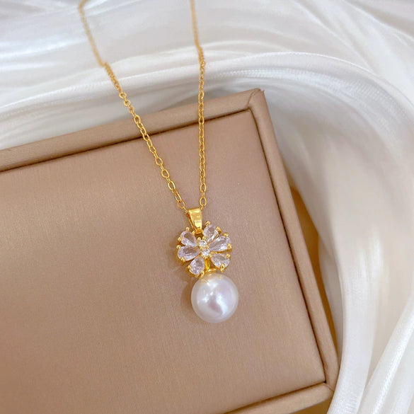 Necklace Titanium Steel Stainless Steel Copper Geometric Light Elegant Gorgeous For Women