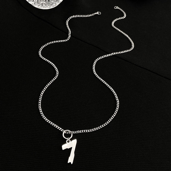Necklace Titanium Steel Stainless Steel Electroplating Letters Numbers Text Hip Hop Trendy Unisex