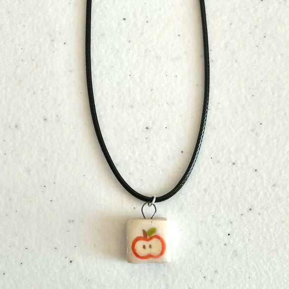 Necklace Titanium Steel Stainless Steel Floral Apple Cherry Rainbow Pattern Electroplating Minimalist