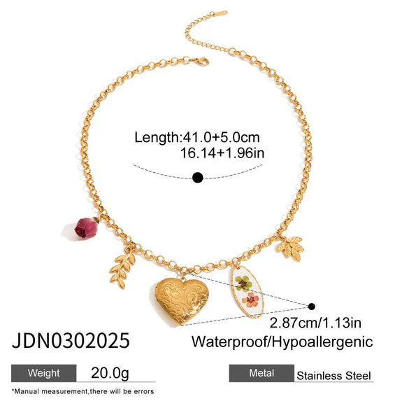 Necklace Titanium Steel Stainless Steel Flower Pendant Jewelry Electroplated Original Design