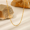 Necklace Titanium Steel Stainless Steel Geometric Electroplated Oval Bead Clavicle Chain For Women