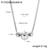 Necklace Titanium Steel Stainless Steel Geometric Style Electroplating Double Layer Stacked Blade Chain Three Beads Design
