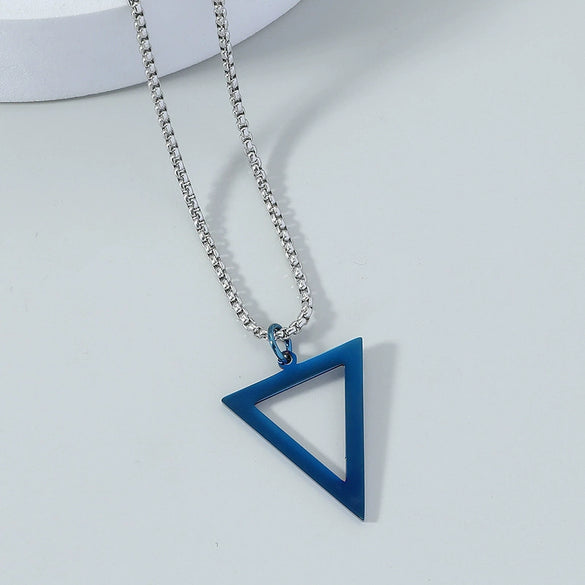 Necklace Titanium Steel Stainless Steel Geometric Triangle Pendant Electroplated Jewelry For Men