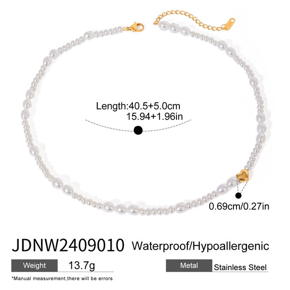Necklace Titanium Steel Stainless Steel Imitation Pearl Electroplating