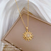 Necklace Titanium Steel Sunflower Geometric Copper Stainless Steel