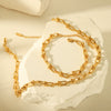 Necklace Titanium Steel U Shaped Horseshoe Buckle Artificial Crystal Geometric Electroplated