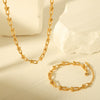 Necklace Titanium Steel U Shaped Horseshoe Buckle Artificial Crystal Geometric Electroplated
