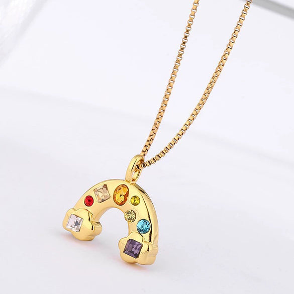 Necklace Titanium Steel Ushaped Kaleidoscope Star Pattern Electroplated For Unisex