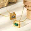 Necklace Titanium Steel Zircon Geometric Style