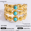 Necklace Turquoise Titanium Steel Electroplated 18K Gold Women's Jewelry