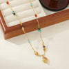 Necklace Vintage Natural Stone Animal Zodiac Handmade Egg Yolk Stone African Pine Citrine Rope Copper