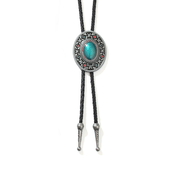 Necklace Vintage Retro Style Metal Alloy And Artificial Leather With Petal Painted Oil Drop Shape And Plaid Pattern