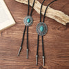 Necklace Vintage Retro Style Metal Alloy And Artificial Leather With Petal Painted Oil Drop Shape And Plaid Pattern