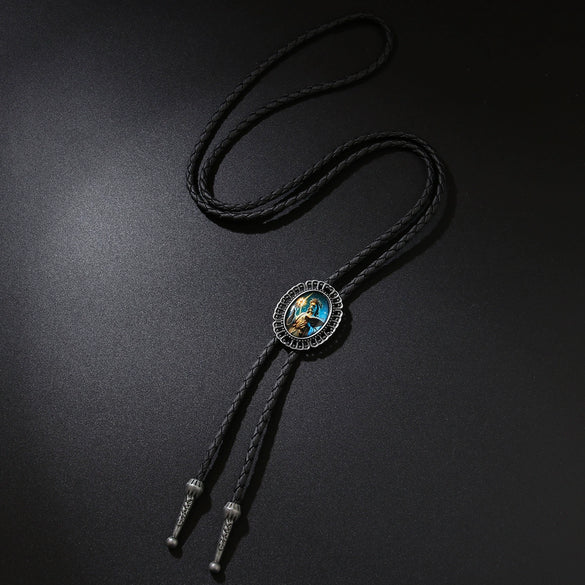 Necklace Vintage Retro Style Metal Alloy Plaid Geometric Leather Stone