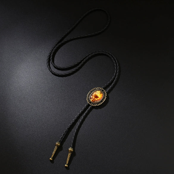 Necklace Vintage Retro Style Metal Alloy Plaid Geometric Leather Stone