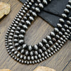 Necklace Western Denim Style Imitation Pearl Beaded Ccb Stainless Steel Geometric Handmade