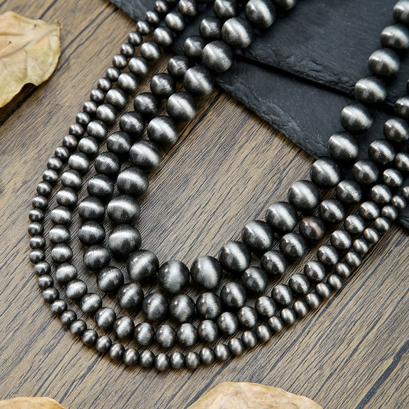 Necklace Western Denim Style Imitation Pearl Beaded Ccb Stainless Steel Geometric Handmade
