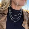 Necklace Western Denim Style Imitation Pearl Beaded Ccb Stainless Steel Geometric Handmade