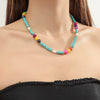 Necklace Women's Beaded Sweet Style With Flower Pattern Mixed Gem Inlay Electroplating Ball Chain