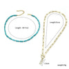 Necklace Women's Beaded Sweet Style With Flower Pattern Mixed Gem Inlay Electroplating Ball Chain