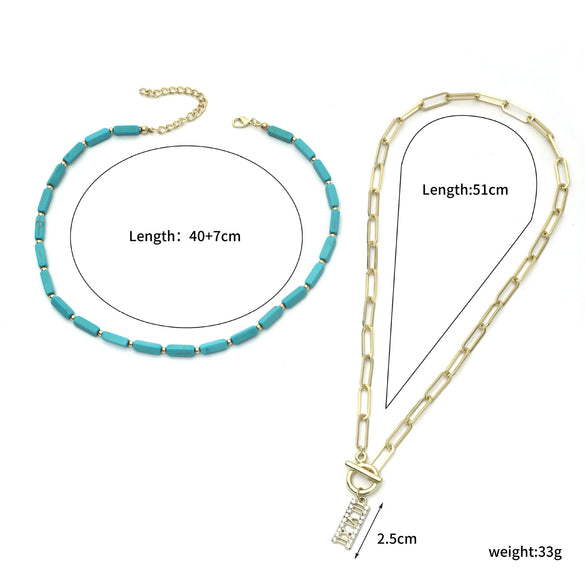 Necklace Women's Beaded Sweet Style With Flower Pattern Mixed Gem Inlay Electroplating Ball Chain